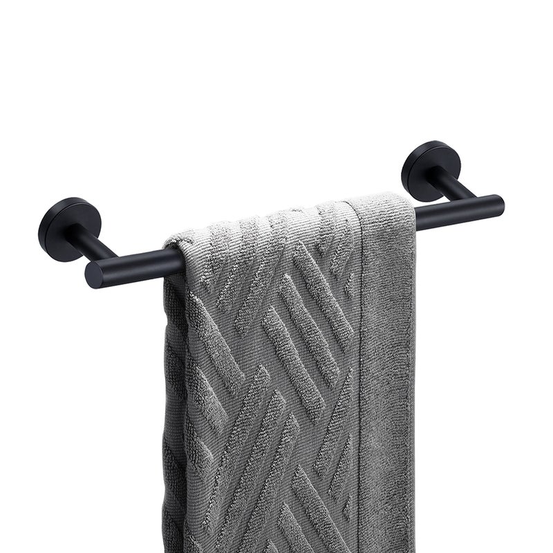 Nolimas Matte Black Bath Towel Bar Single Bars Towel Rack Rod Classic Wall Mounted SUS304 Stainless Steel Bathroom Towel Holder Toilet Kitchen Towel Shelf Single Layer,16 inches - Image 1